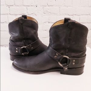 Frye Black harness boots